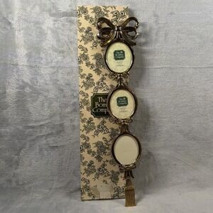 Bombay Company Triple Oval Gold Bow Tassel Wall Frame 2x3 New in Box